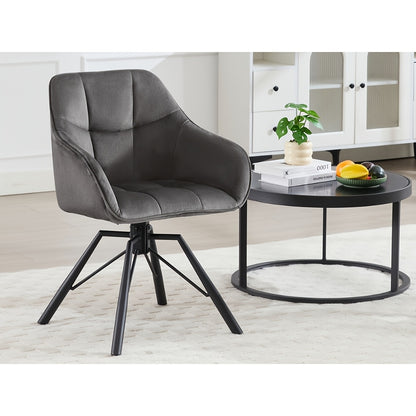 2 chaises de salle à manger pivotantes, mobilier de salle à manger confortable, fauteuil avec housse en velours, convient pour salle à manger, salon et bureau