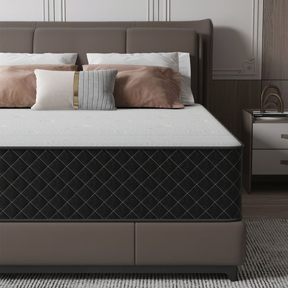 Matelas 140 x 200 cm - Dureté H3 Le matelas hybride à ressorts ensachés et mousse à mémoire de forme en boîte pour un soutien ultime et un soulagement de la pression, Matelas de lit