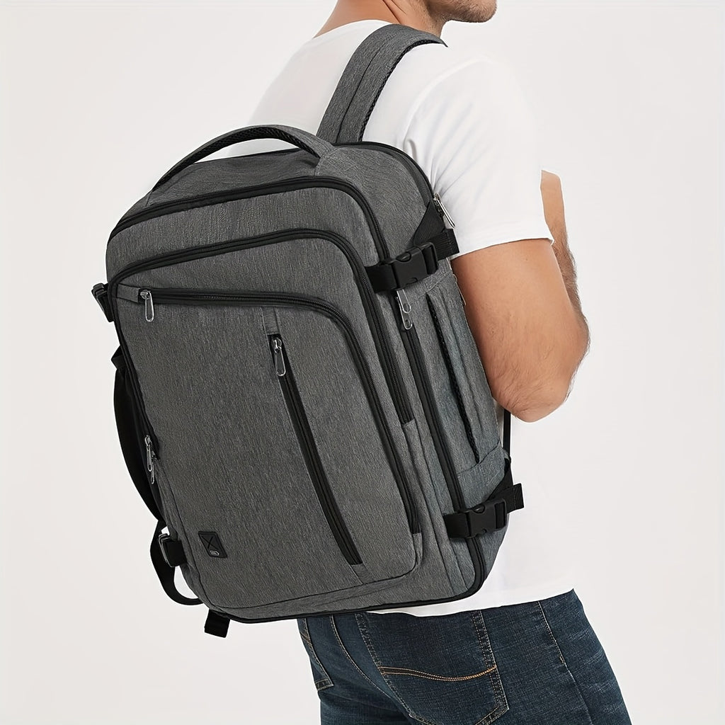 Sac à dos cabine extensible approuvé par l'aviation 45X36X20 pouces, bagage à main sous le siège avec poche humide et housse pour ordinateur portable dédiée de 43,18 cm, sac de voyage adapté aux normes TSA pour les voyages d'affaires (Essentiel unisexe 20