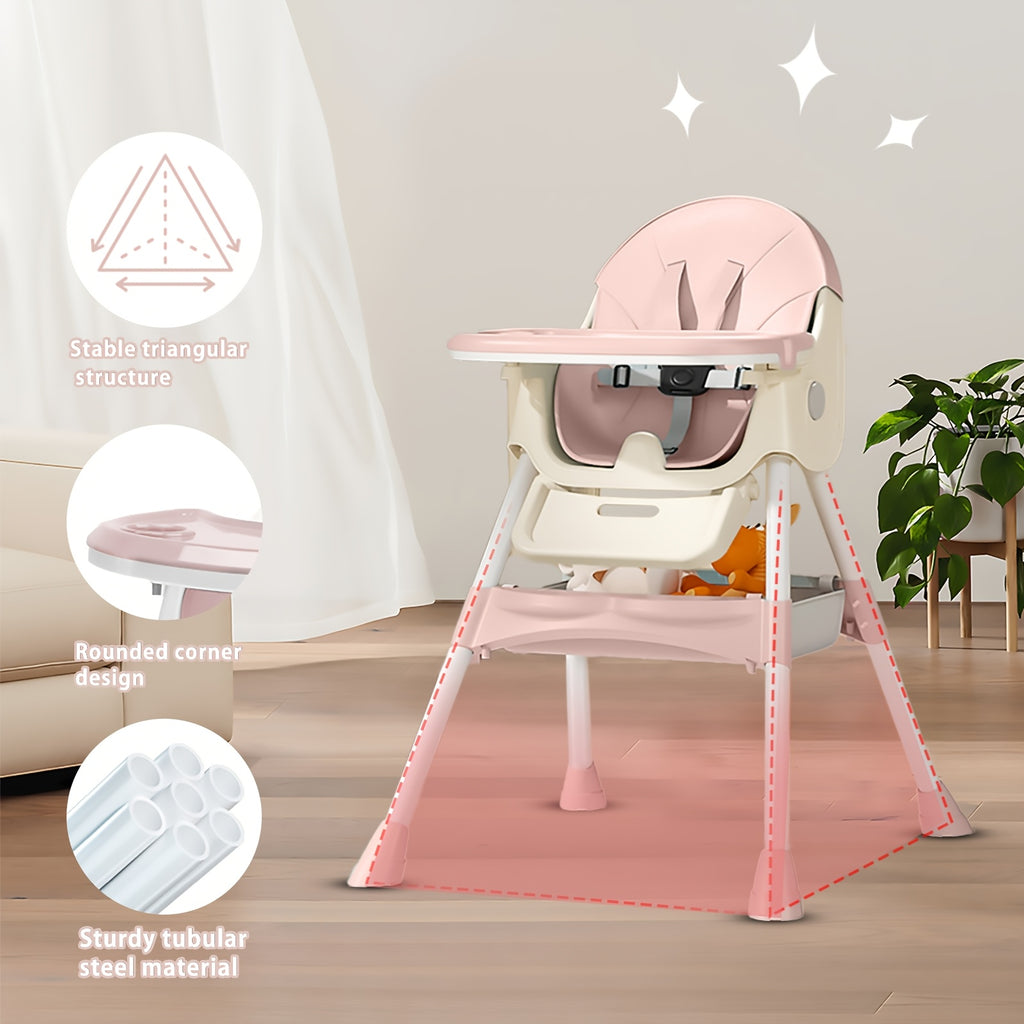 Chaise haute multifonctionnelle pour tout-petits, chaise haute, chaise pour bébé, chaise, ensemble de siège pour enfants, chaise haute combinée avec ceinture de sécurité et plateau amovible