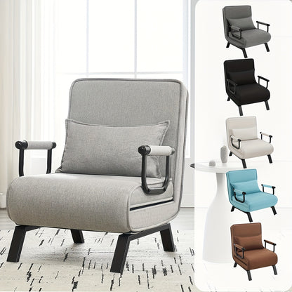 1pc Chaise de salle à manger élégante, canapé-lit 3 en 1, lit de visite, fauteuil pliant avec dossier réglable, coussin amovible, convient pour chambre à coucher, salon, bureau, capacité de charge de 150 kg