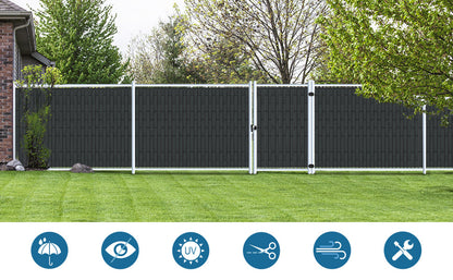 VOUNOT Kit Lamelles Occultantes PVC Brise Vue 300m x 4.7cm avec 600 Clips Clôture Rigide Protection Intimité