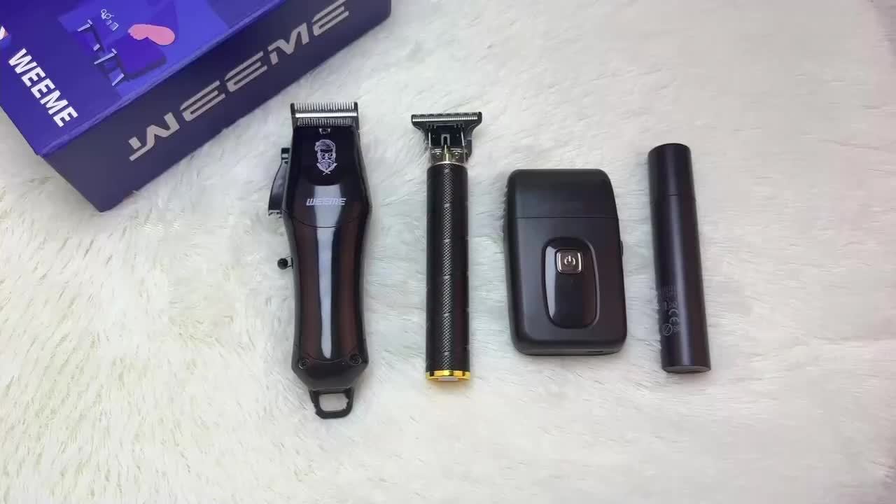 Le Cadeau Parfait pour la Saint-Valentin : Kit de Soins Capillaires Professionnel pour Hommes 3/4 pièces (Tondeuse à Cheveux), Tondeuse Professionnelle avec Tailleur en T, Rasoir et Nouveau Tailleur de Poils de Nez, Ensemble d'Outils de Coiffure avec Affi