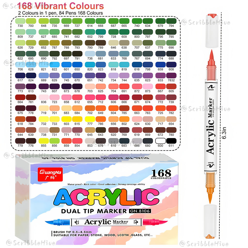 84 marqueurs double pointe 168 couleurs pour bricolage, bureau, école, emballage cadeau, pour usage artistique professionnel