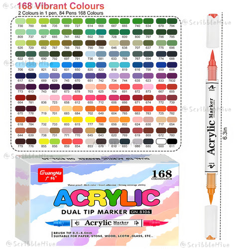 84 marqueurs double pointe 168 couleurs pour bricolage, bureau, école, emballage cadeau, pour usage artistique professionnel