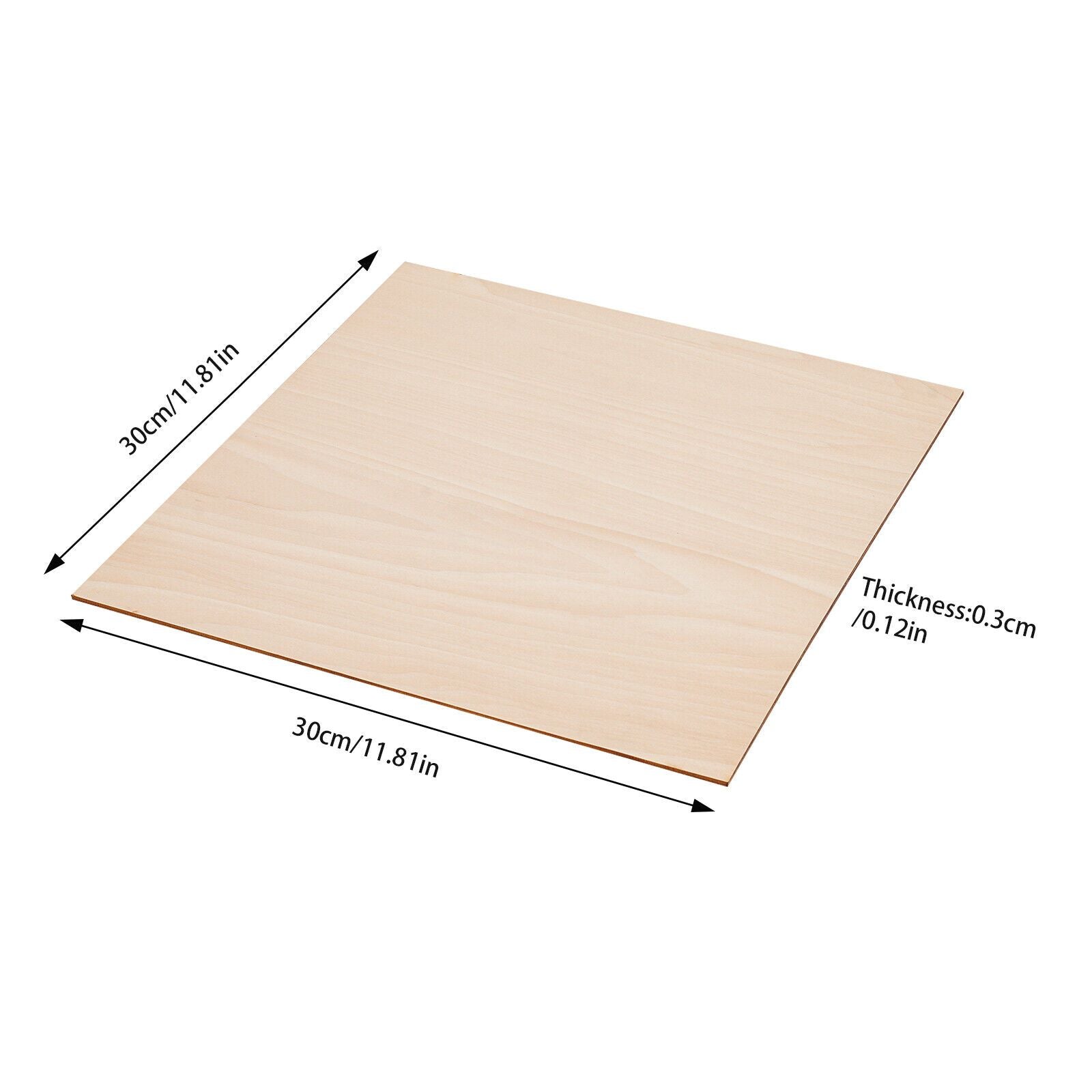 30 packs de plaques de bois de tilleul, planche de contreplaqué 1/8 pouce, planches de bois non finies pour les travaux manuels