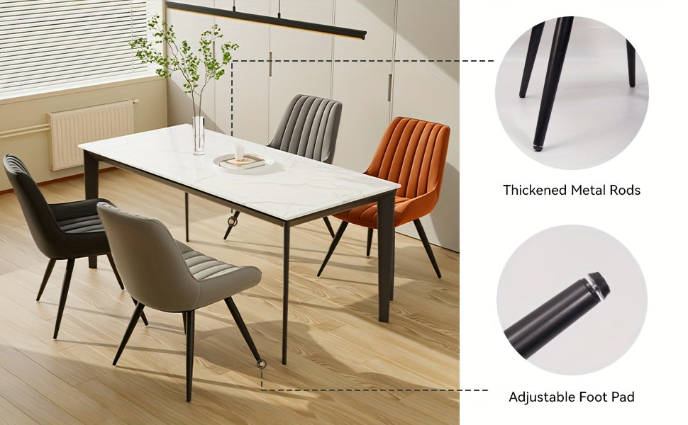 Chaises de salle à manger, Ensemble de 2/4/6, Chaises de cuisine, Chaises rembourrées avec pieds en métal, Chaise de salon avec coussin de dossier, pour salle à manger, Chaise de réception, Bureau