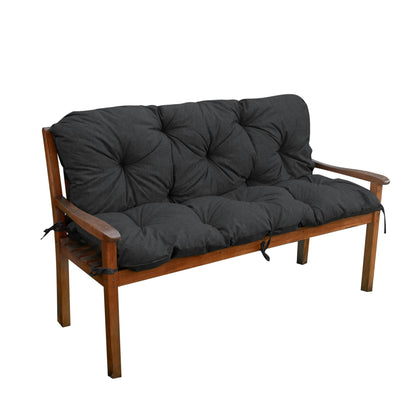 Coussin de Banc de Jardin, Coussin d'Assise et de Dossier, pour 1/2/3 Personnes, Coussin Rembourré avec Sangles, pour Intérieur/Extérieur, Coussin de Banc pour Banc v2