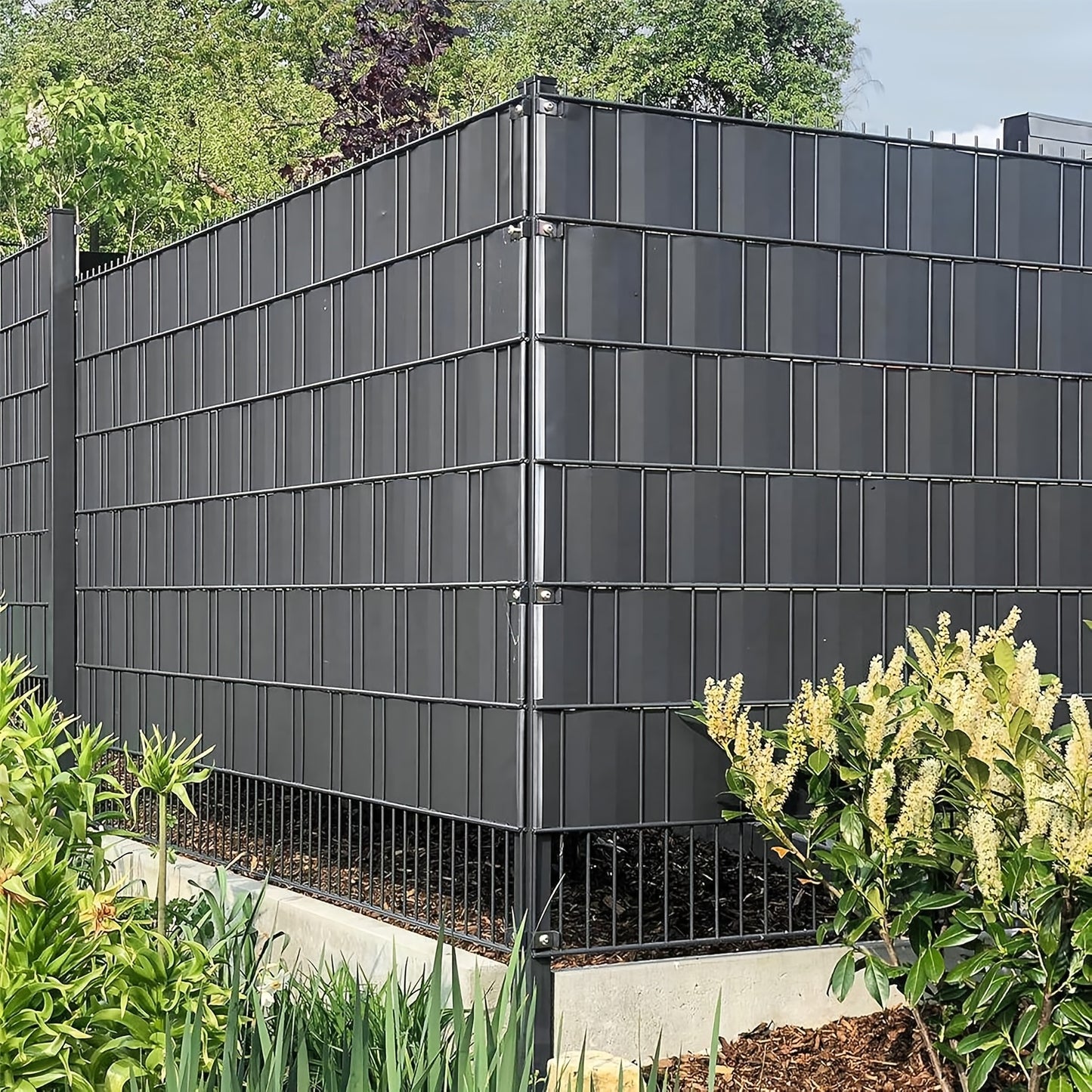 Bande de protection de la vie privée pour clôture 35M X 19Cm avec 26 clips, Clôture 50M X 19Cm avec 40 clips, Film de protection de la vie privée pour clôture PVC, Bandes de protection de la vie privée à double tige pour clôture de jardin, balcon/Plusieur