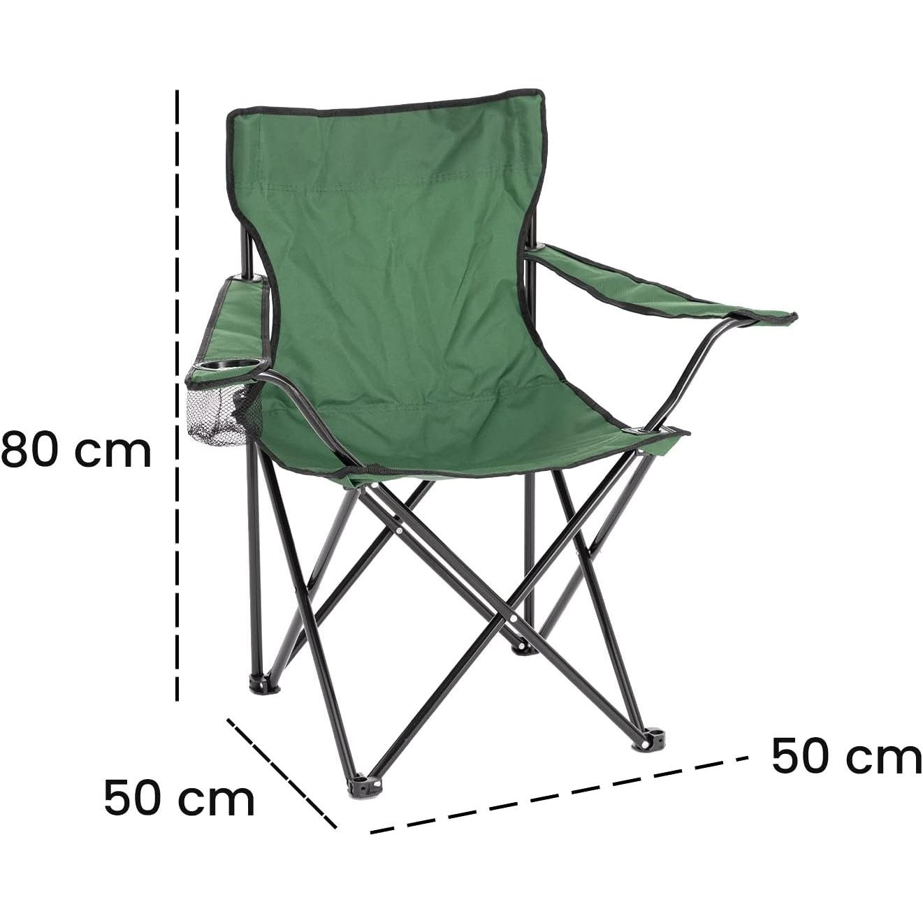 Chaise de camping pliable Baroni Home pour jardin d'extérieur, chaise de camping pliable portable, chaise de camping et de pêche avec porte-gobelet, 20X20X31 pouces (50X50X80 cm)