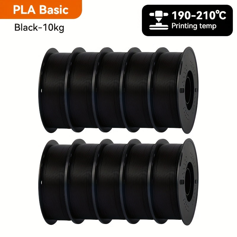 Filament d'imprimante 3D KINGROON PLA 10 kg 1,75 mm 2,2 lbs (1 kg)/rouleau, qualité sans bulles pour la plupart des imprimantes 3D FDM, matériau d'impression 3D