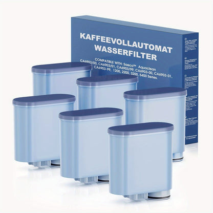 Lot de 6 filtres à eau de rechange compatibles avec AquaClean CA6903/10 CA6903/22 CA6903, cartouche de filtre à eau à 2 étages adaptée aux machines à café entièrement automatiques Saeco &