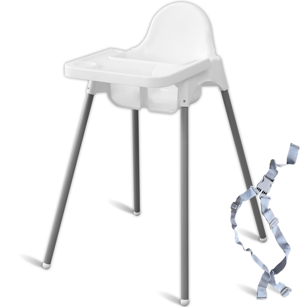 Chaise Haute Pliable Portable pour l'Alimentation des Enfants + Plateau 2En1 - Légère, Facile à Plier et à Déplier, Table Multifonctionnelle pour Enfants avec Ceinture de Sécurité, Construction Durable en Aluminium et ABS, Chaise en Plastique pour Enfants
