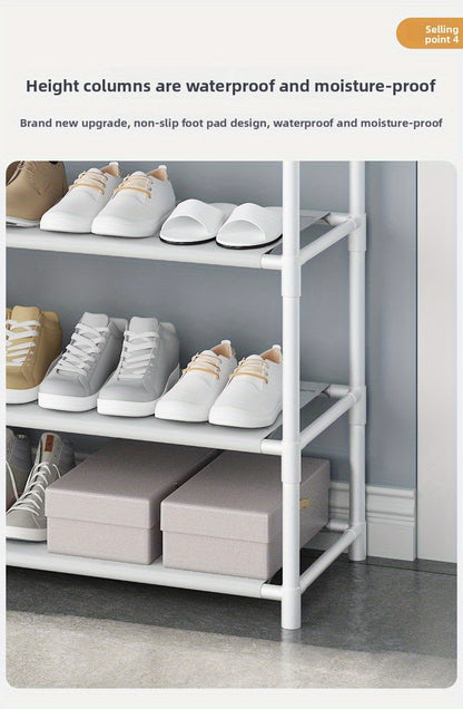 Nouveau porte-chaussures et chapeaux sur pied, porte-manteau combiné intégré pour porte, porte-chaussures ménager, cintre pour vêtements et chapeaux