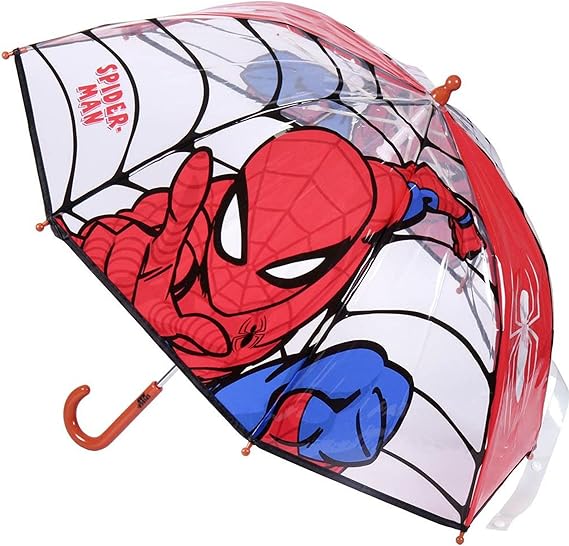 Parapluie de pluie transparent et multicolore en forme de cloche pour enfants SPIDER