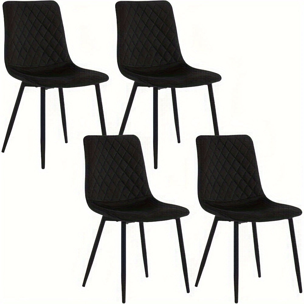4/8pcs Chaises de salle à manger Chaises de cuisine Chaises de salon Chaises cosmétiques Chaises rembourrées Chaises d'appoint avec sièges en velours Pieds en métal pour salle à manger Cuisine Salon Zone d'entrée