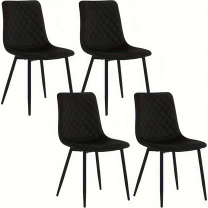 4/8pcs Chaises de salle à manger Chaises de cuisine Chaises de salon Chaises cosmétiques Chaises rembourrées Chaises d'appoint avec sièges en velours Pieds en métal pour salle à manger Cuisine Salon Zone d'entrée