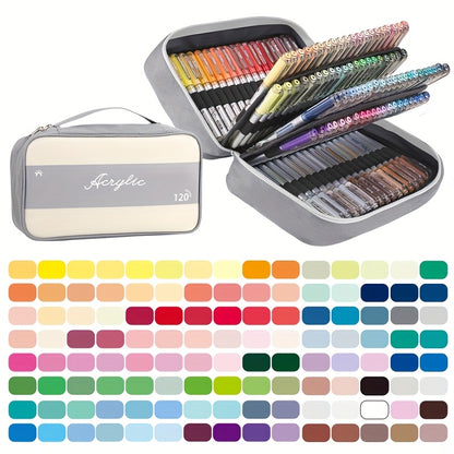 Marqueurs acryliques Grasp 120 couleurs pour peinture sur pierre, verre, bois, toile de tissu, vinyle/plastique - Marqueurs à encre à base d'eau avec pointe pour artistes, amateurs, calligraphie, graffiti, stylos multi-dessin
