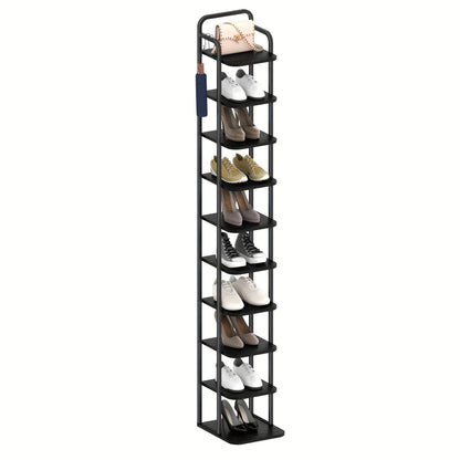 Étagère à chaussures verticale, Organisateur de chaussures,  à chaussures peu encombrante, Autoportante, Réglable, 10 niveaux
