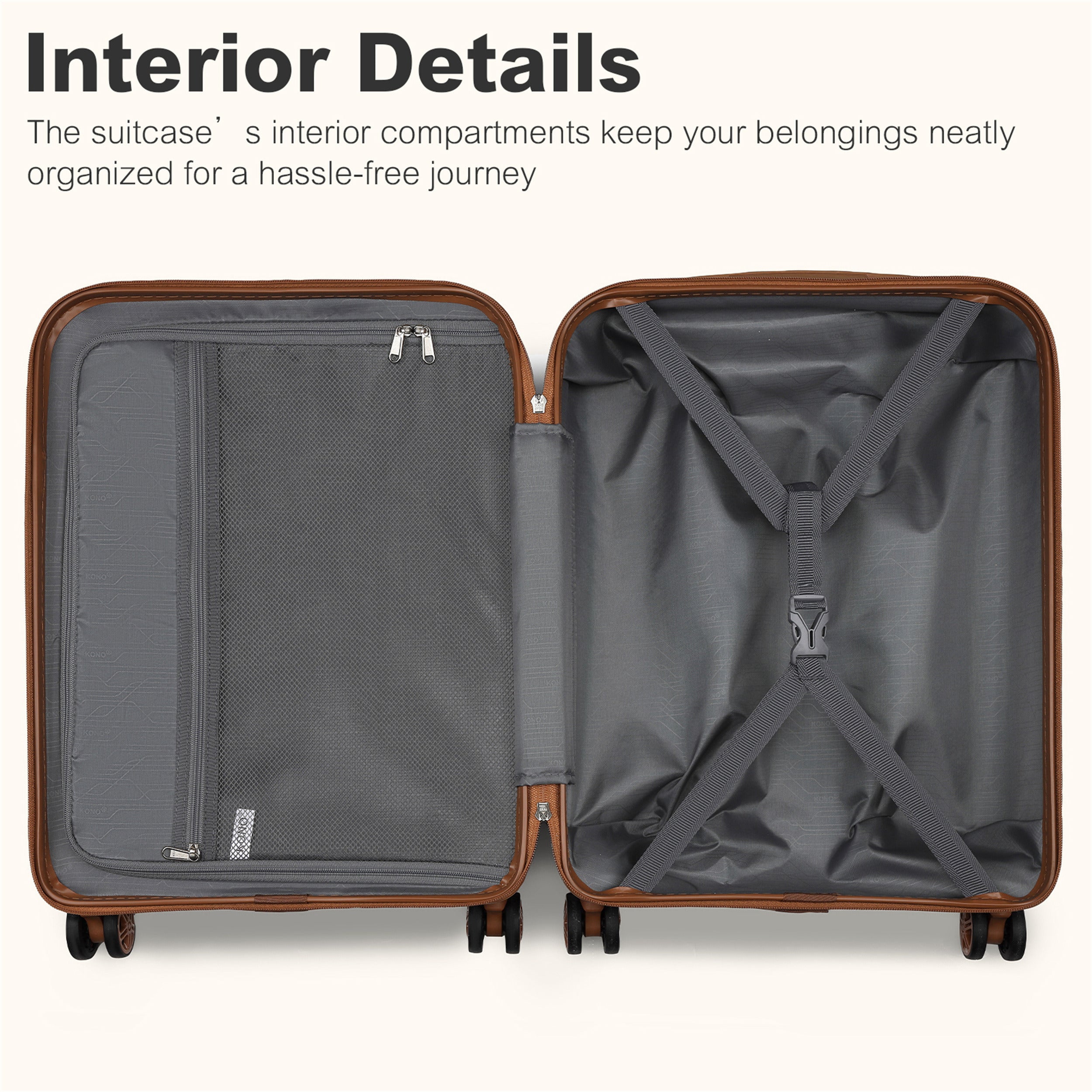 Ensemble de 3 Valises de Voyage en ABS + PC avec 4 Roues, Serrure TSA, Incluant 1 Sac à Dos et 1 Trousse de Toilette - Idéal pour les Vacances et la Rentrée