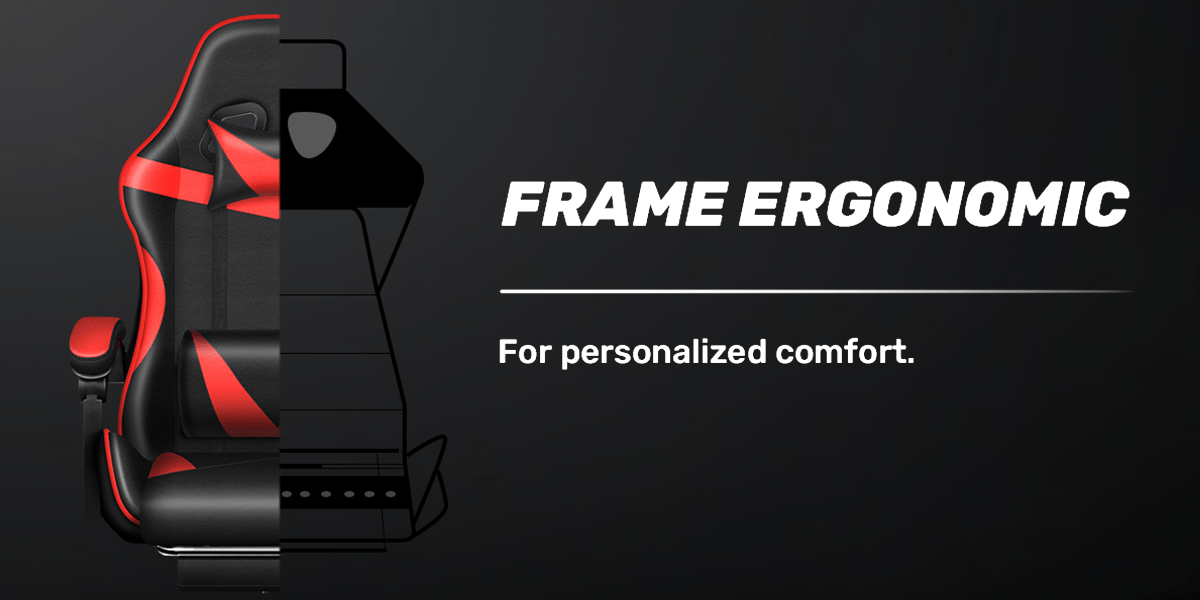Chaise de Gaming Ergonomique avec Repose-Pieds - Pivotante à 360°, Réglable en Hauteur, Support Lombaire, Mécanisme d'Inclinaison Manuelle, Texture Simili, Rembourrage en Mousse et Cadre en Acier Inoxydable - Pour PC/Bureau