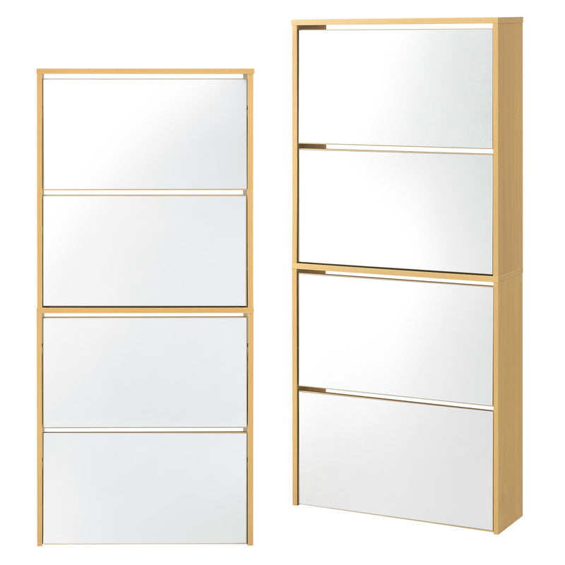 Armoire à chaussures Vogar avec portes miroir de différentes couleurs et tailles