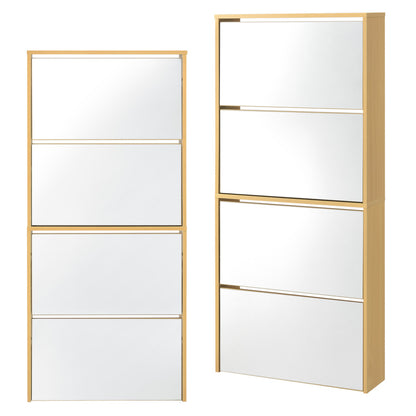 Armoire à chaussures Vogar avec portes miroir de différentes couleurs et tailles