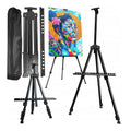 Chevalet d'art professionnel - Base trépied en métal durable avec une hauteur de 50 à 170 cm - Supports de toile multifonctionnels pour peindre sur bureau, au sol et en extérieur - Mallette portable pour studio, classe et décorations de mariage, conceptio