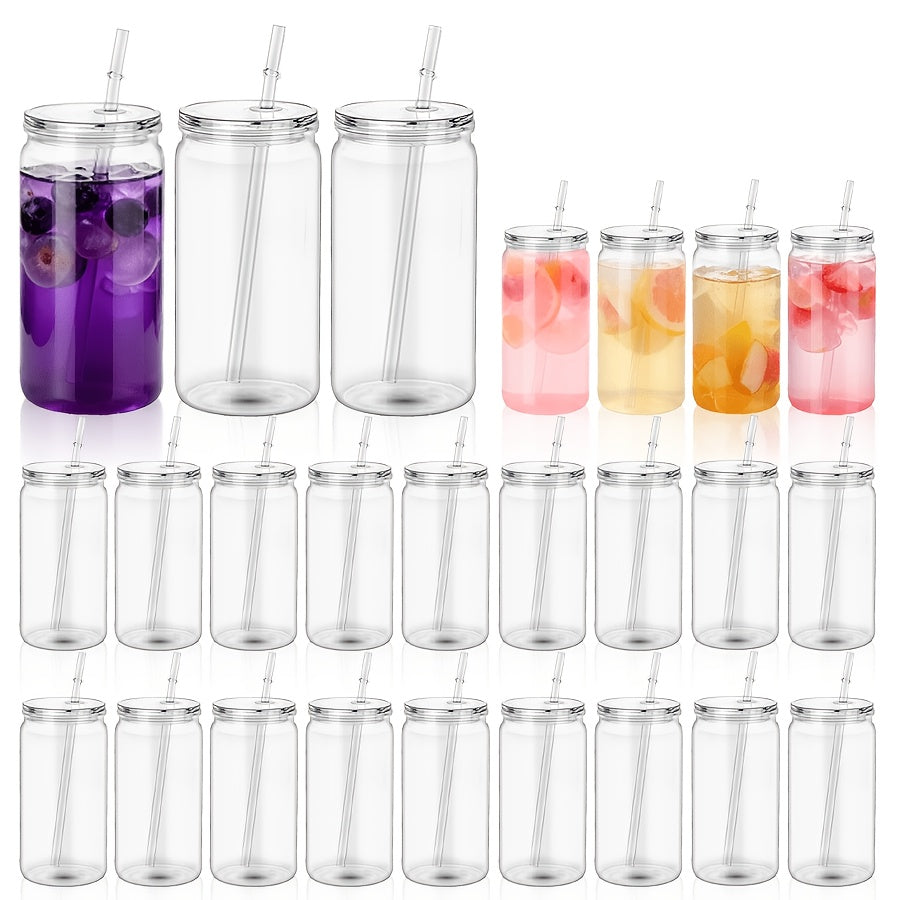 25pcs 16Oz Gobelets de sport transparents avec couvercles et pailles. Fabriqués en PC transparent réutilisable, ils sont des articles de boisson essentiels pour les activités de plein air, la randonnée et le cyclisme, et des options de boisson haut de gam