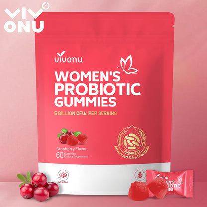 VIVONU Female Probiotic Fudge, contient des canneberges et des prébiotiques, probiotiques pour femmes, 60 gélules de Fudge