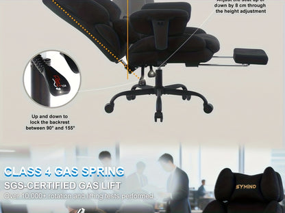 Fauteuil de gaming Symino, fauteuil canapé, nouveau design d'appui-tête et de dossier, fauteuil canapé ergonomique, confort enveloppant amélioré