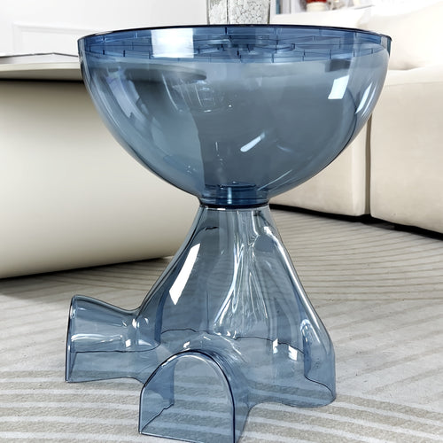 Table d'appoint ronde 28 cm style ferme - Support de plante rustique pour salon (Transparent)