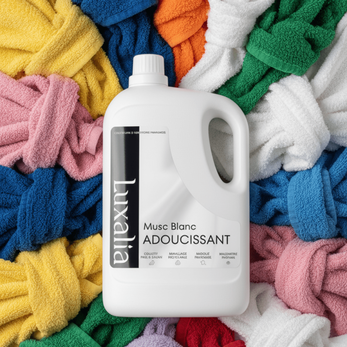 Adoucissant Musc Blanc 5L - Hautement Parfumé - Parfum Envoûtant, Durable & Intense - Jusqu'à 250 Lavages - White Musk - Assouplissant - LUXALIA