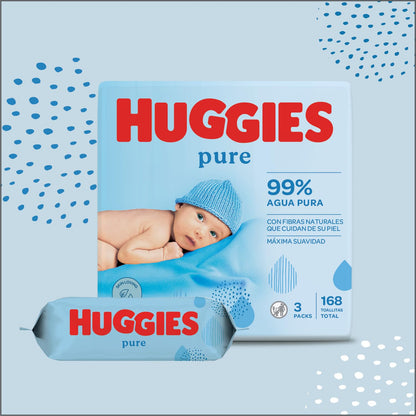 Langeuses pour bébé Huggies Aqua Pure - 99% d'eau - 560 lingettes - PACK SPÉCIAL 10 X 56 Langeuses Aqua Pure Huggies