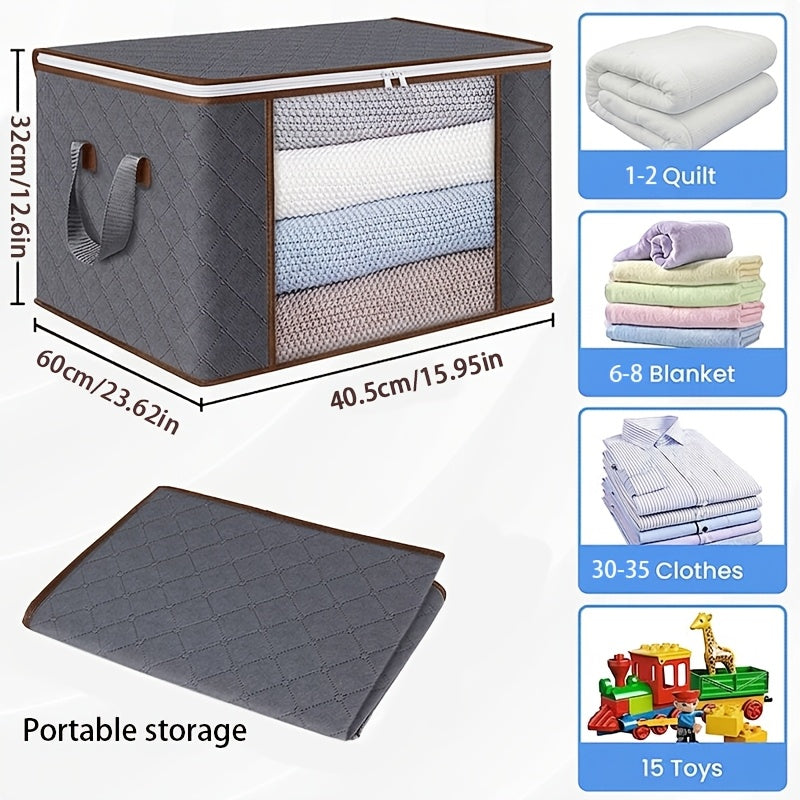 Grands sacs de rangement avec fermetures éclair et couvercles, conteneurs pliables pour rangement sous le lit avec poignées, idéaux pour organiser les couvertures, la literie, les oreillers et les vêtements. Ces sacs de voyage peu encombrants sont égaleme