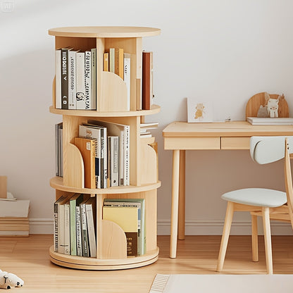 Étagère à livres rotative à 360°, 1 pièce, 3/4/5 niveaux, diamètre 46×H160cm, étagère de rangement peu encombrante pour salon, chambre, bureau, design moderne
