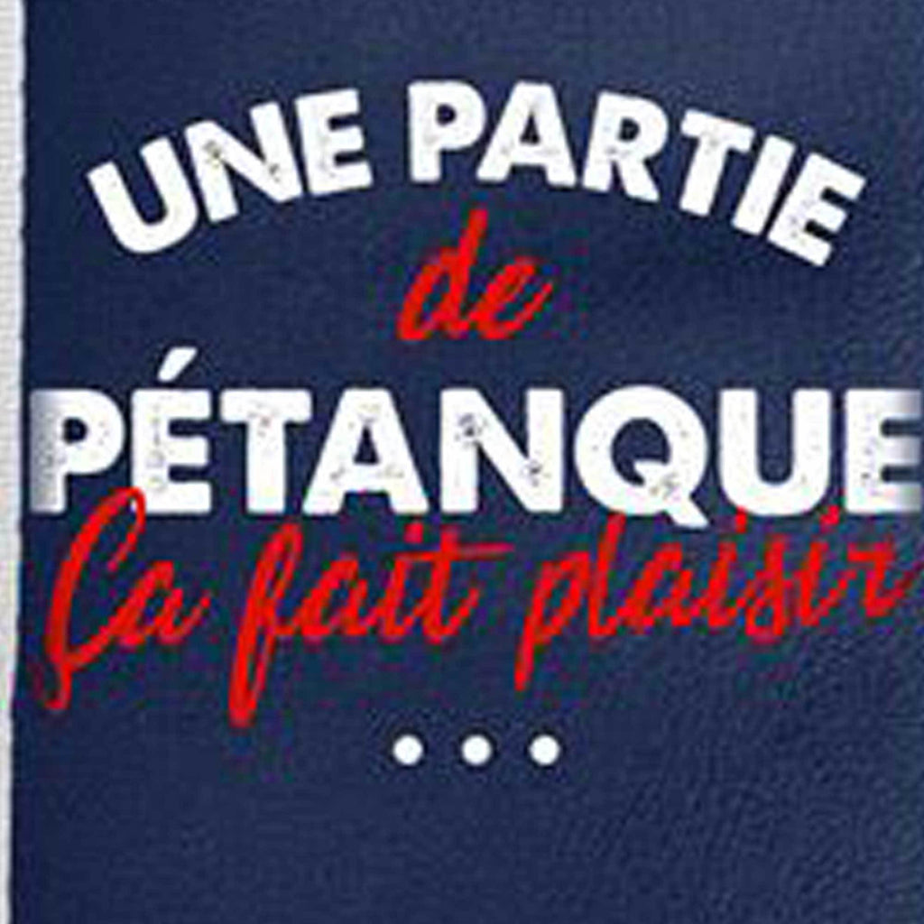 Étui de Pétanque Au Soleil – Sacoche 3 Boules Blanc et Bleu en Simili Cuir