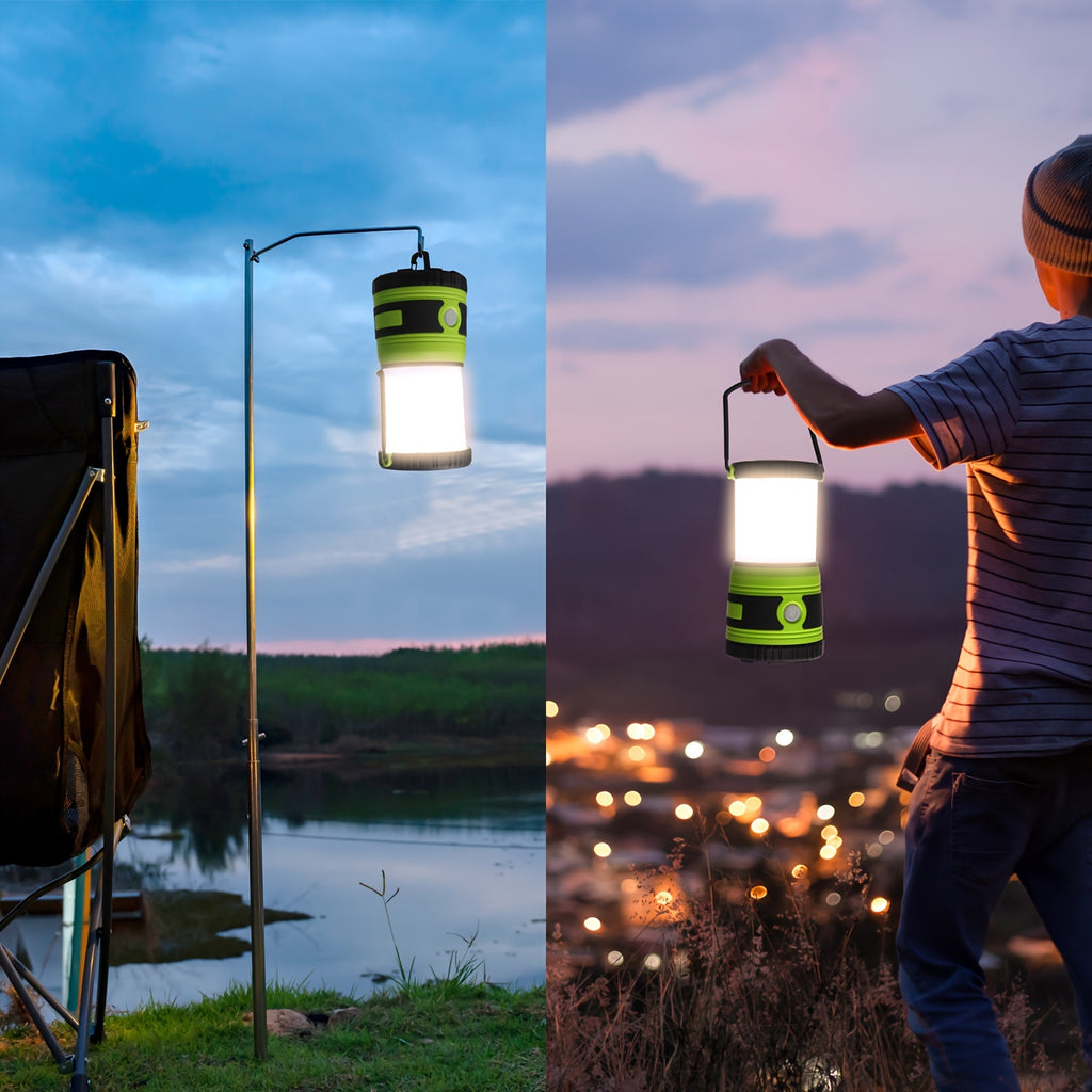 Lampe de Camping LED Super Lumineuse 1500 Lumens, 4 Modes d'Éclairage, Projecteur Dimmable, Alimentée par Piles, Idéale pour Randonnées Nocturnes, Éclairage de Tente, Urgences et Pannes de Courant