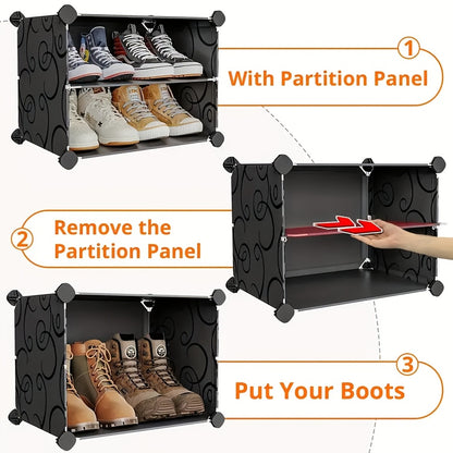 Étagère à chaussures facile, armoire à chaussures en plastique, rangement anti-poussière multicouche, convient pour l'assemblage multicouche d'étagères à chaussures dans les chambres, les halls d'entrée, les salons, les dortoirs et les portes avec de mult