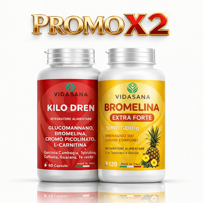 [PROMOTION 2pièces] 2 KILODREN + BROMÉLINE pour Femme et Homme, Intégrateurs pour une Silhouette Parfaite au Quotidien - Extraits Naturels