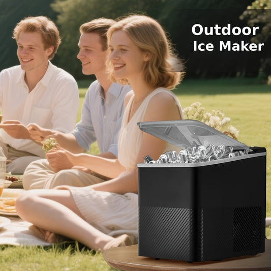 Machine à glaçons de comptoir compacte, produit 9 glaçons en 5 minutes (rendement quotidien de 14 kg) avec 2 tailles de glaçons en forme de balle. Inclut une pelle à glace et un panier, autonettoyante, idéale pour la maison, la cuisine, le bureau ou les f