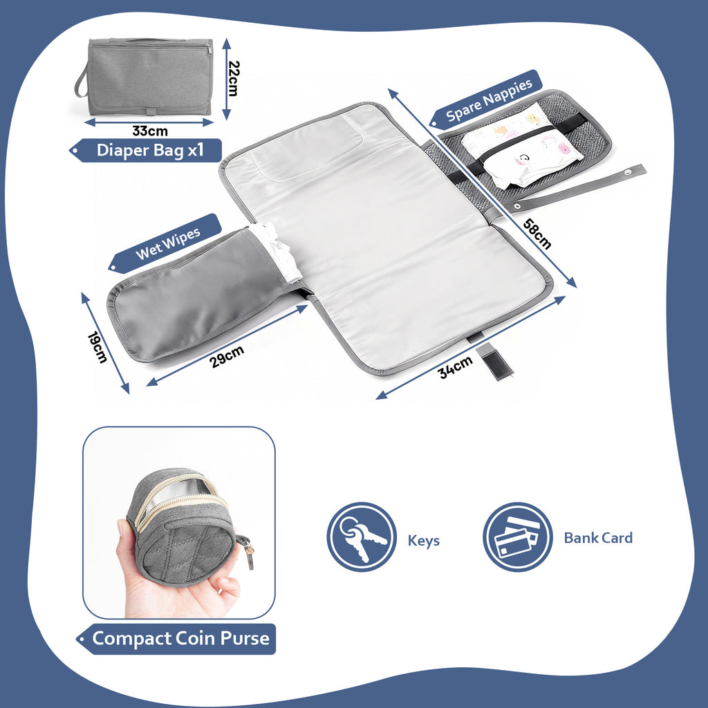 Sac de cheval pour maman GROVY, sac multi-poches avec plusieurs compartiments, sac à dos multifonctionnel décontracté pour l'extérieur, léger, grande capacité pour l'organisation des essentiels des couches