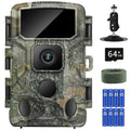 Caméra de Piste WiFi Extérieure 4K 64MP avec Alertes de Mouvement et Audio, Caméra de Chasse et Pêche, Montage sur Arbre, Surveillance par Smartphone - Pour Utilisation en Extérieur