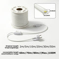 Bande LED COB IP65 jusqu'à 50m, 220V/230V, Flexible Blanc Chaud Blanc Froid, Bande Néon en Silicone pour Intérieur Extérieur, Chambre, Patio, Fête, DIY et Décoration Maison, pour Enseignes, Murs, Bar, Éclairage de Fête, 2m/20m/30m/50m