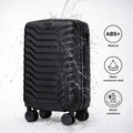 Valise moyenne ABS+ 24" / 65 × 44 × 25 cm / Bagage de voyage / POIGNÉE TÉLESCOPIQUE RÉSISTANTE AUX DOMMAGES, 4 roues PEAFLOW doubles à 360°, Couleur noire