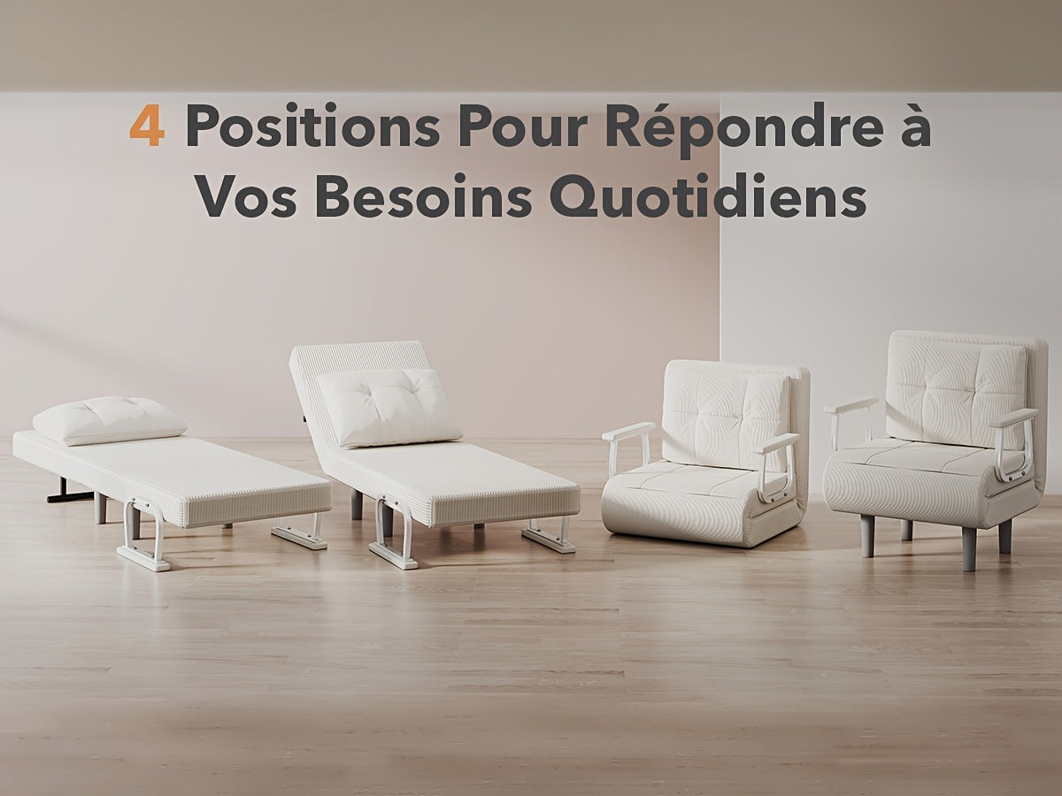 Décorations de Noël pour appartement, canapé-lit pliable, confortable et durable, accoudoirs argentés, matériau en velours côtelé, plusieurs couleurs disponibles, polyvalent pour chambres, cadeaux individuels, idées cadeaux, décorations de Noël d'extérieu