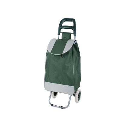 Chariot de courses pliable avec roues, robuste et spacieux, avec poche et poignées, pratique pour transporter des courses lourdes, base stable, grandes roues et poignée durable, en matériau imperméable, facile à nettoyer, poche pour verrouillage ou portef