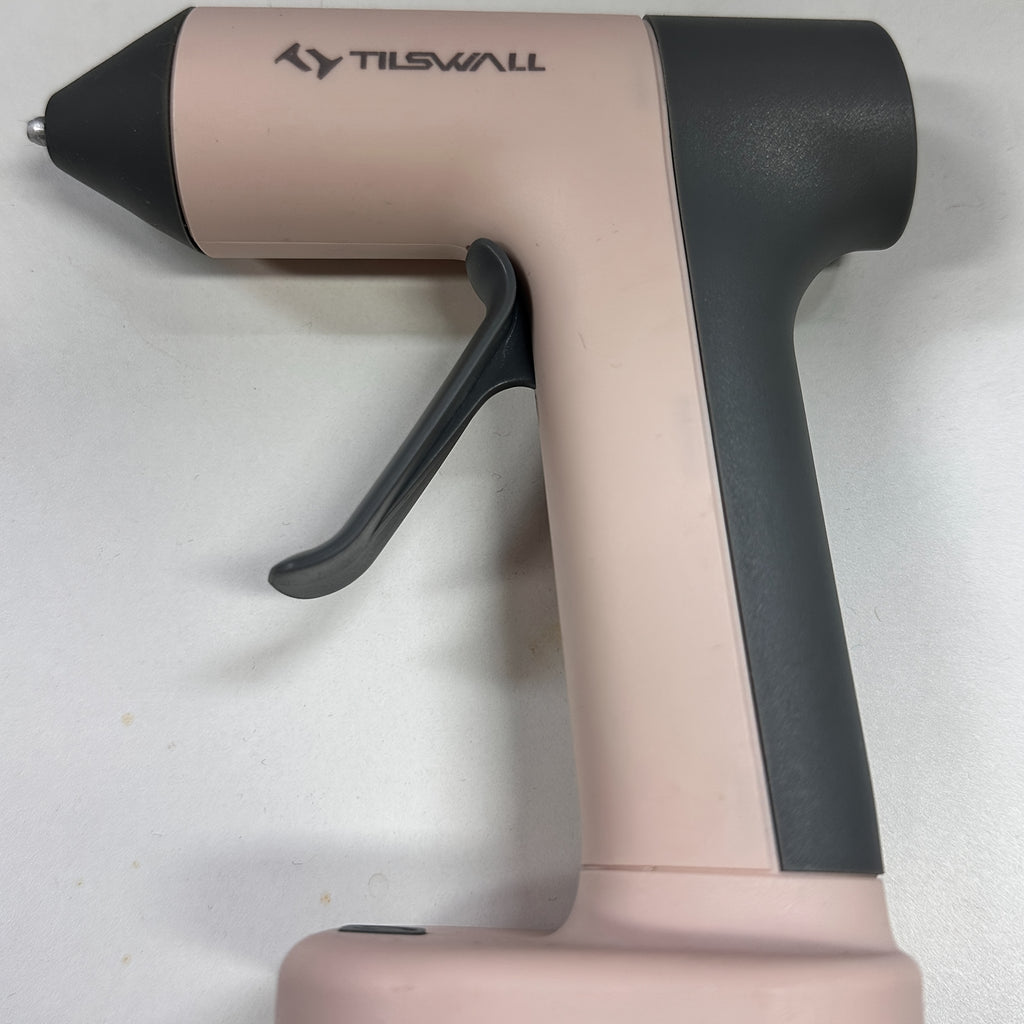 Pistolet à colle sans fil avec batterie 2000mAh, charge USB Type-C, 20 bâtons de colle haute résistance, arrêt automatique en 300s - Idéal pour bricolage et réparations rapides - Rose. Cadeaux d'Halloween