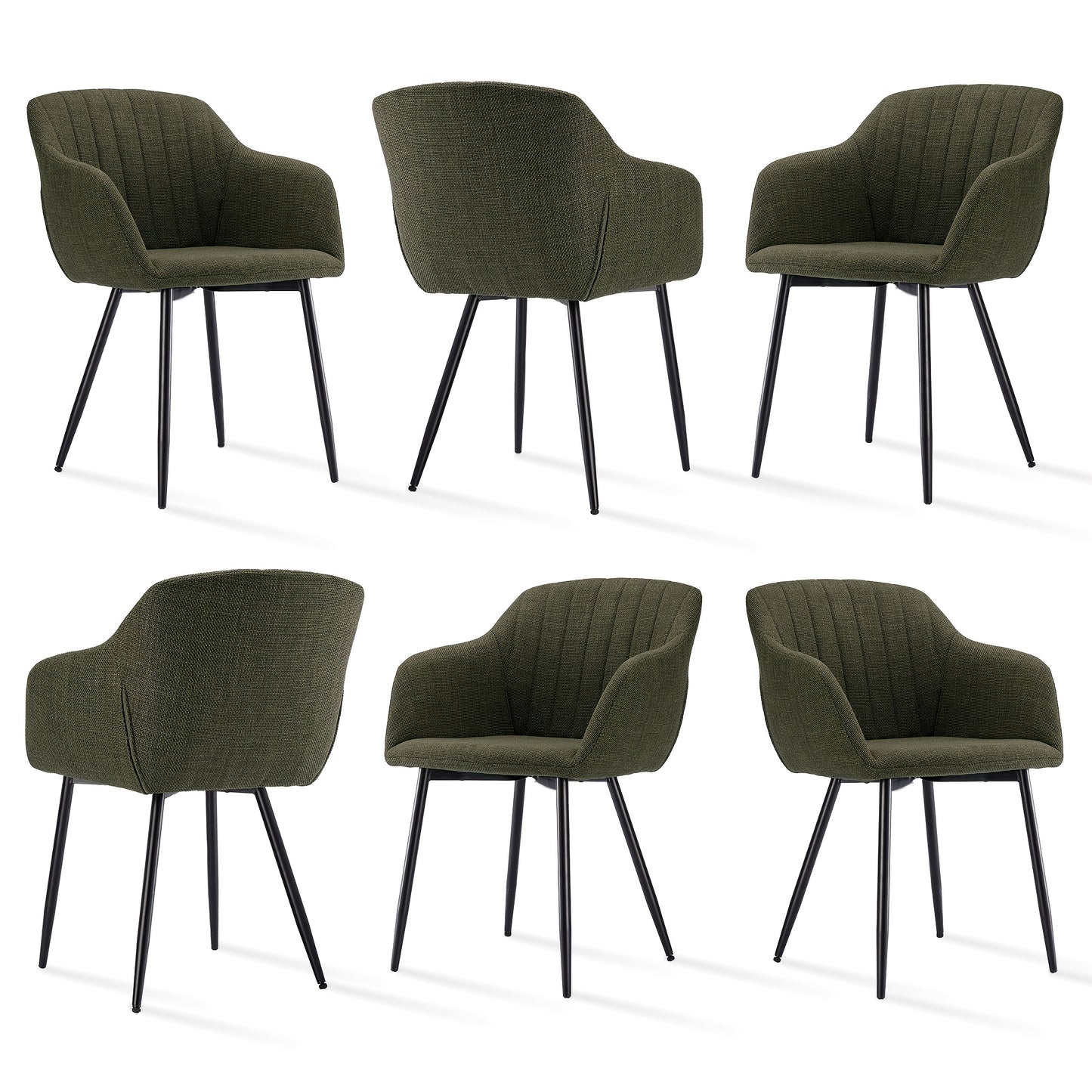 Chaises de salle à manger élégantes avec accoudoirs et soutien lombaire pour salon, cuisine et chambre, offrant un grand confort - Disponibles par lots de 2, 4 ou 6