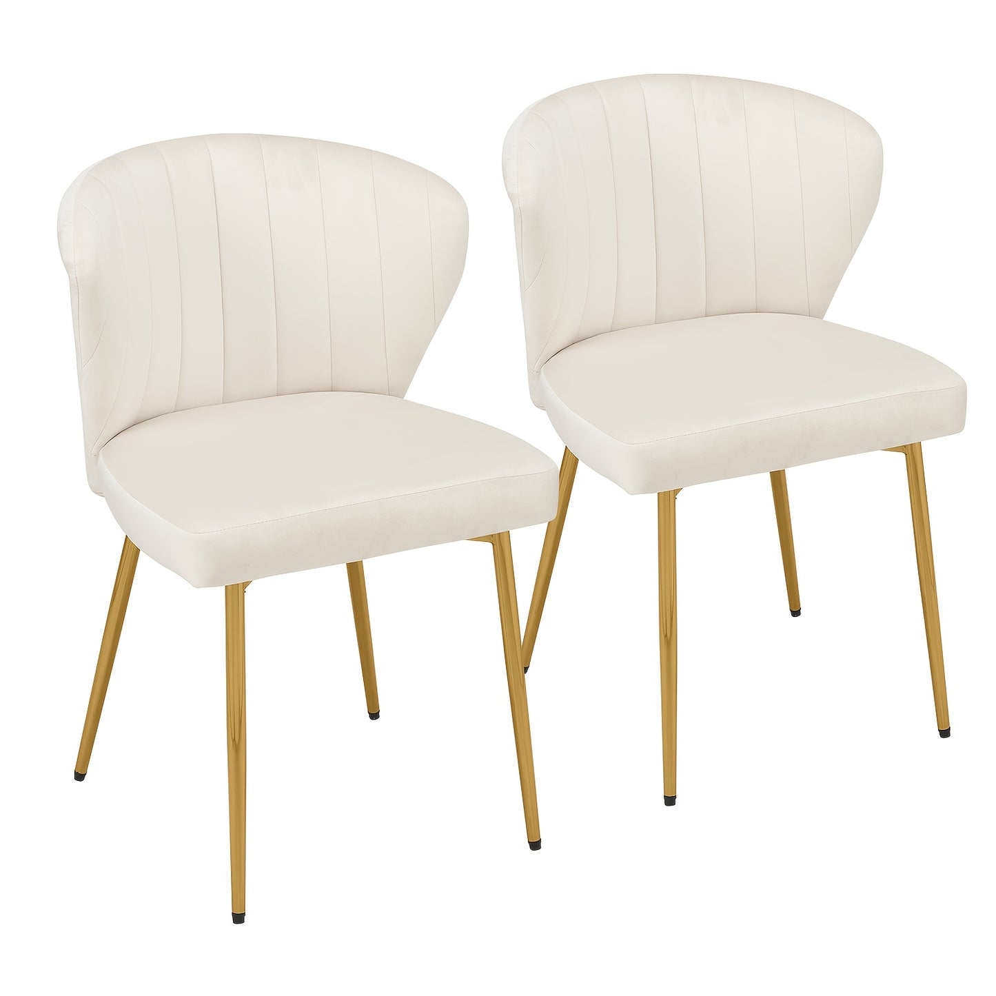 Chaises de salle à manger modernes, Fauteuil d'appoint en velours, Chaises de salon, Lot de 2, Chaise latérale rembourrée avec pieds en métal doré pour salle à manger, cuisine, coiffeuse, terrasse